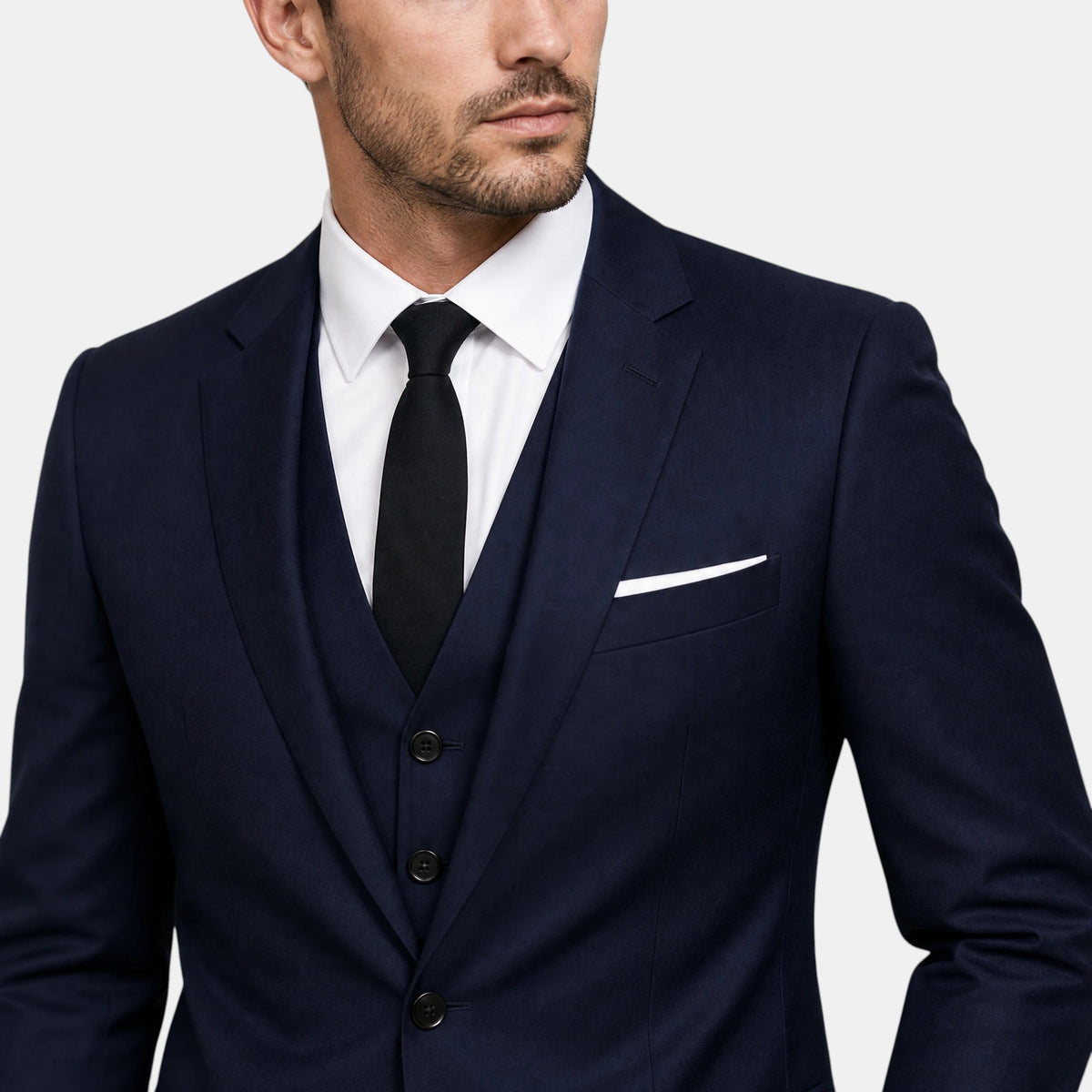 Men's Three Piece Suit with Notch Lapel Blazer and Waistcoat