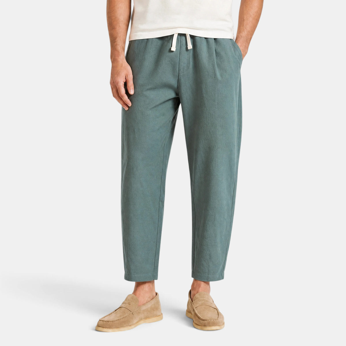 Men's Trousers with Drawstring Waist and Side Pockets