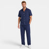 Men's Two Piece Set with Short Sleeve Shirt and Wide Leg Trousers