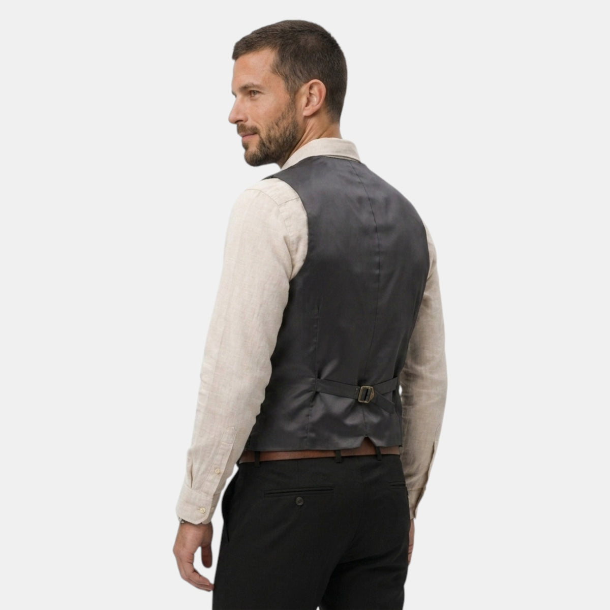 Men's Waistcoat with V Neck and Button Front Design