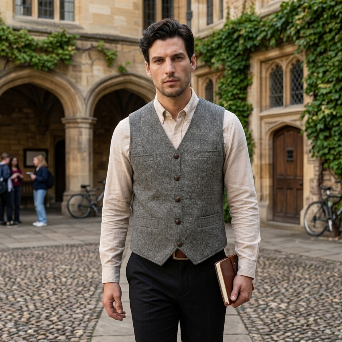Men's Waistcoat with V Neck and Button Front Design