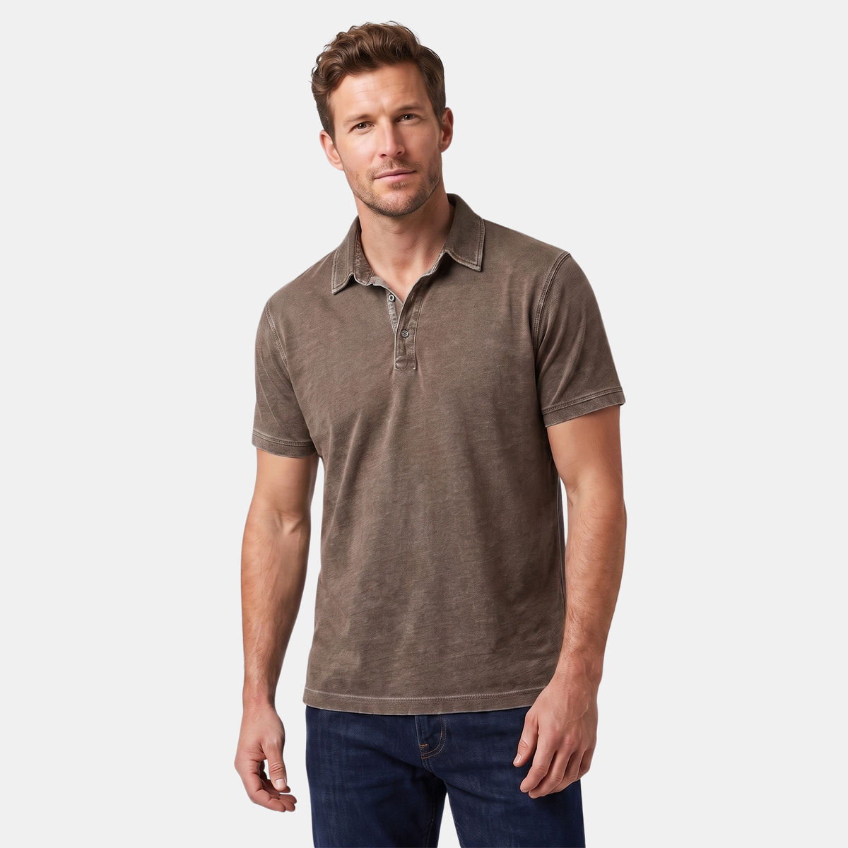 Polo homme à manches courtes avec patte de boutonnage