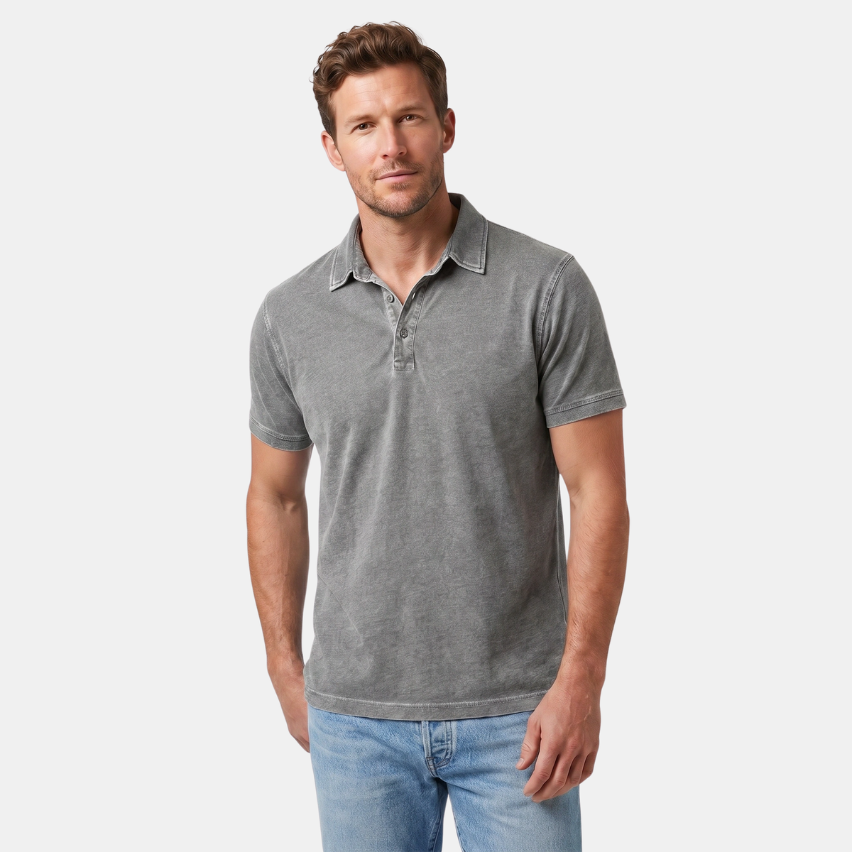 Polo homme à manches courtes avec patte de boutonnage