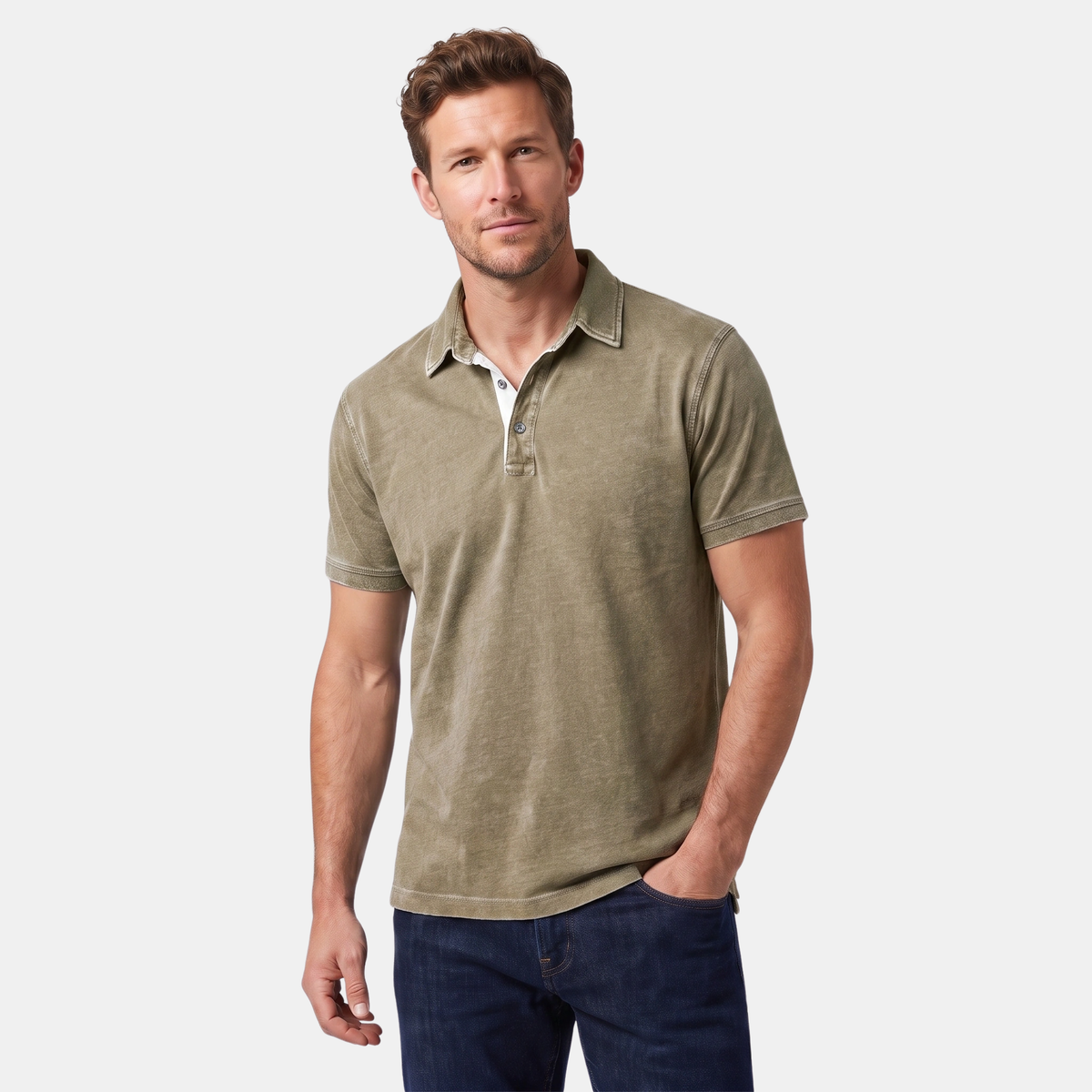 Polo homme à manches courtes avec patte de boutonnage