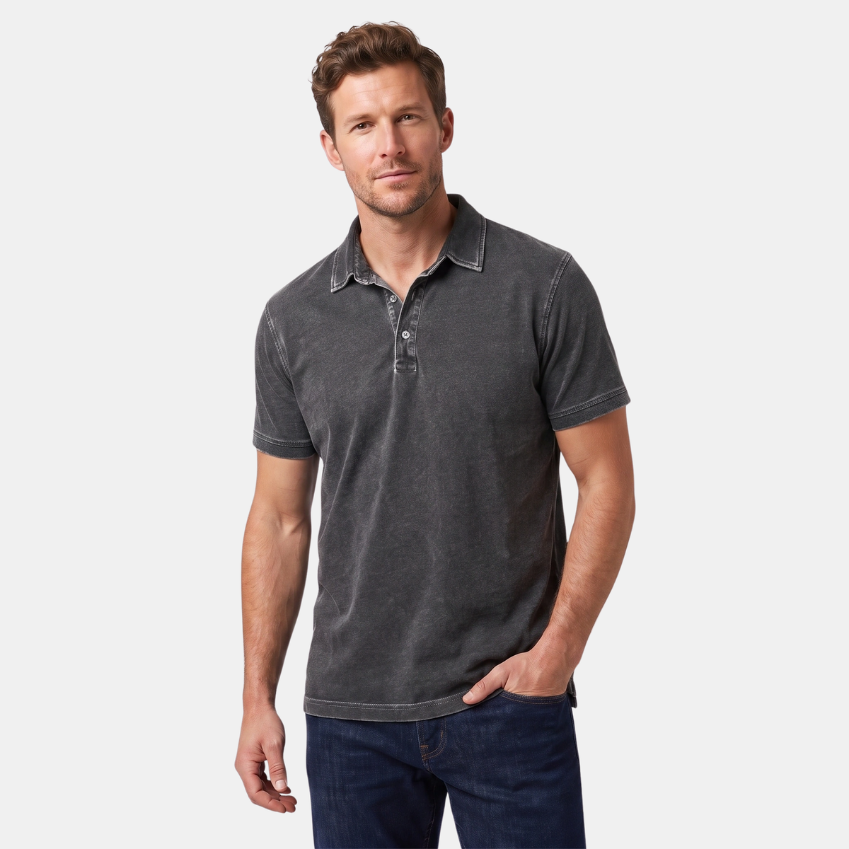 Polo homme à manches courtes avec patte de boutonnage