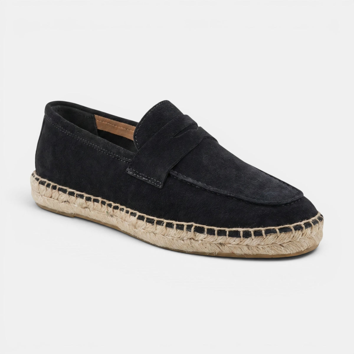 Men's Woven Sole Loafers with Slip On Design and Apron Toe