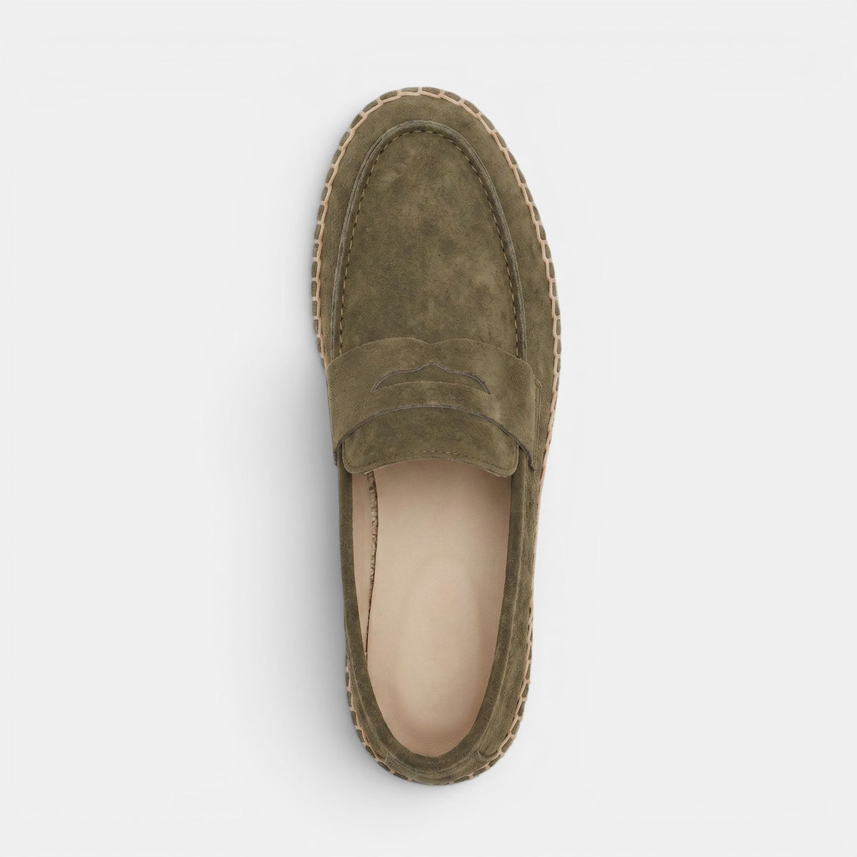 Men's Woven Sole Loafers with Slip On Design and Apron Toe