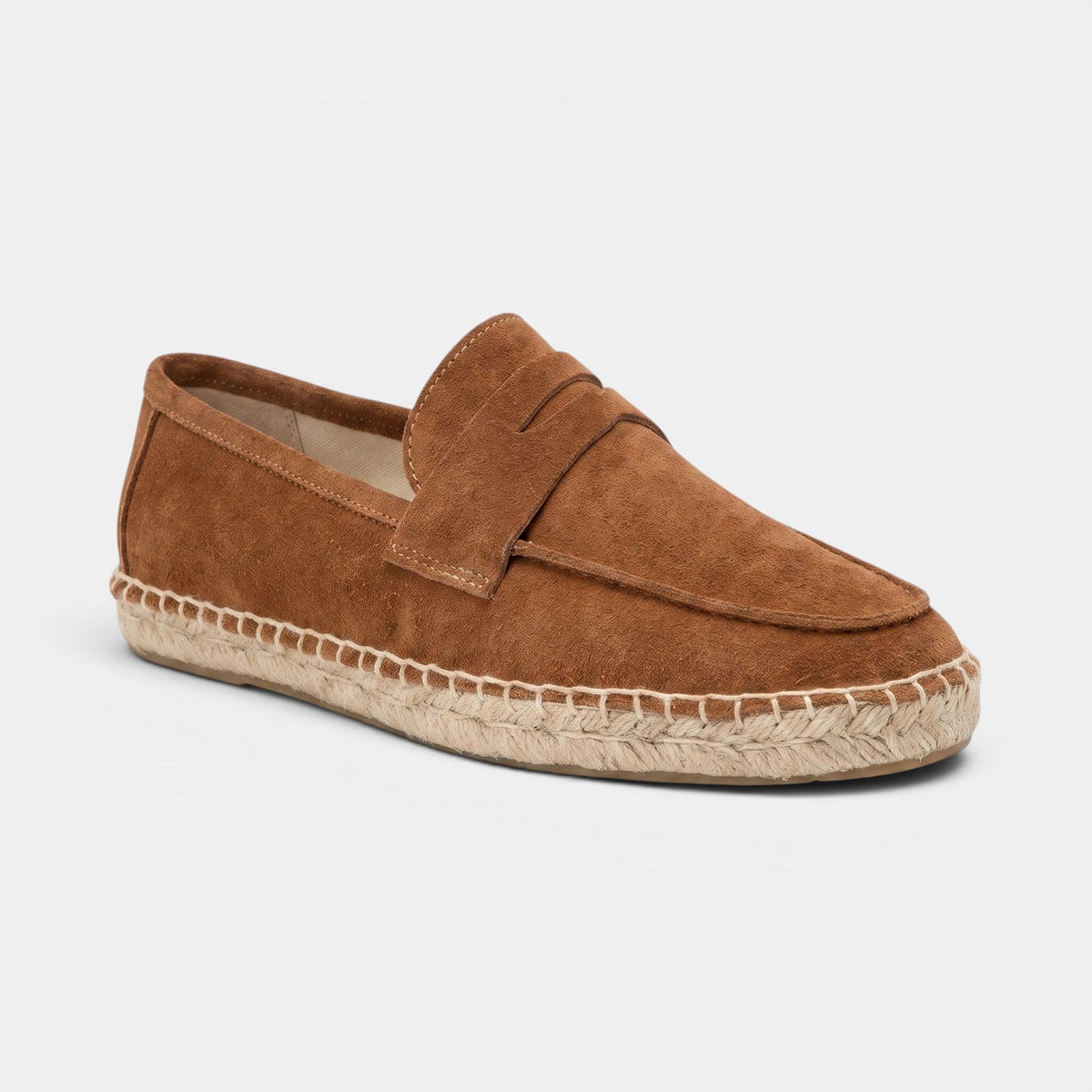 Men's Woven Sole Loafers with Slip On Design and Apron Toe