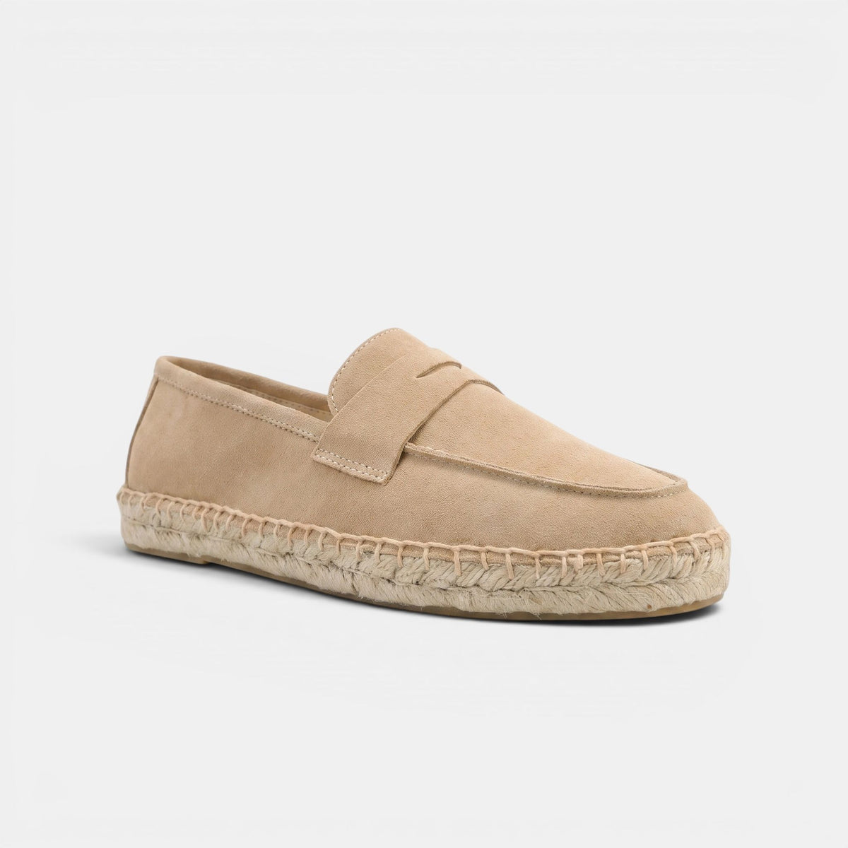 Men's Woven Sole Loafers with Slip On Design and Apron Toe