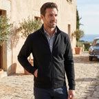 Veste zippée pour homme avec col pointu et poches latérales