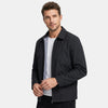Men's Zip Front Jacket with Point Collar and Side Pockets