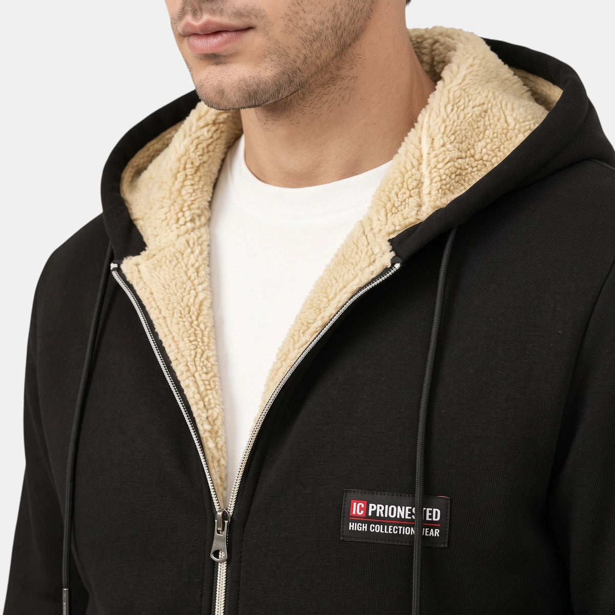 Men's Zip Up Hoodie with Hood and Front Pockets