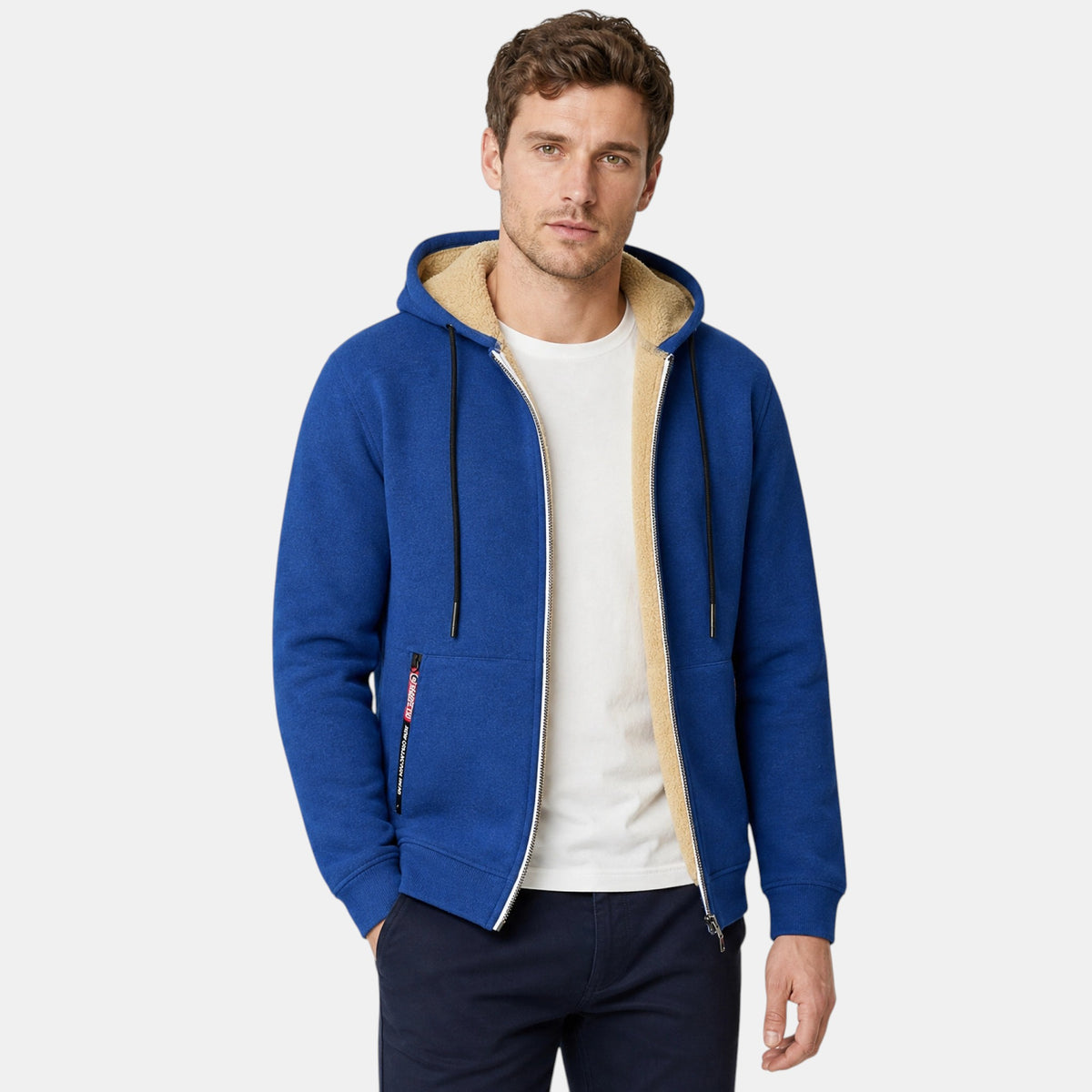 Men's Zip Up Hoodie with Hood and Front Pockets