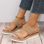 Women's Flat Platform Sandals Open Toe Slip On Sandals
