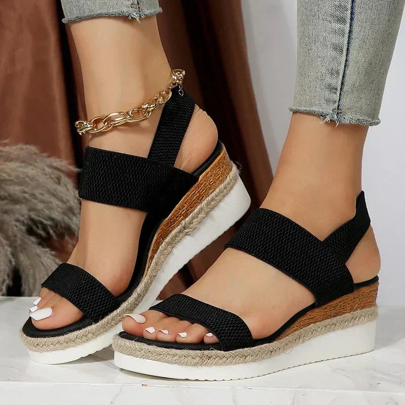 Women's Flat Platform Sandals Open Toe Slip On Sandals