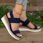 Women's Flat Platform Sandals Open Toe Slip On Sandals