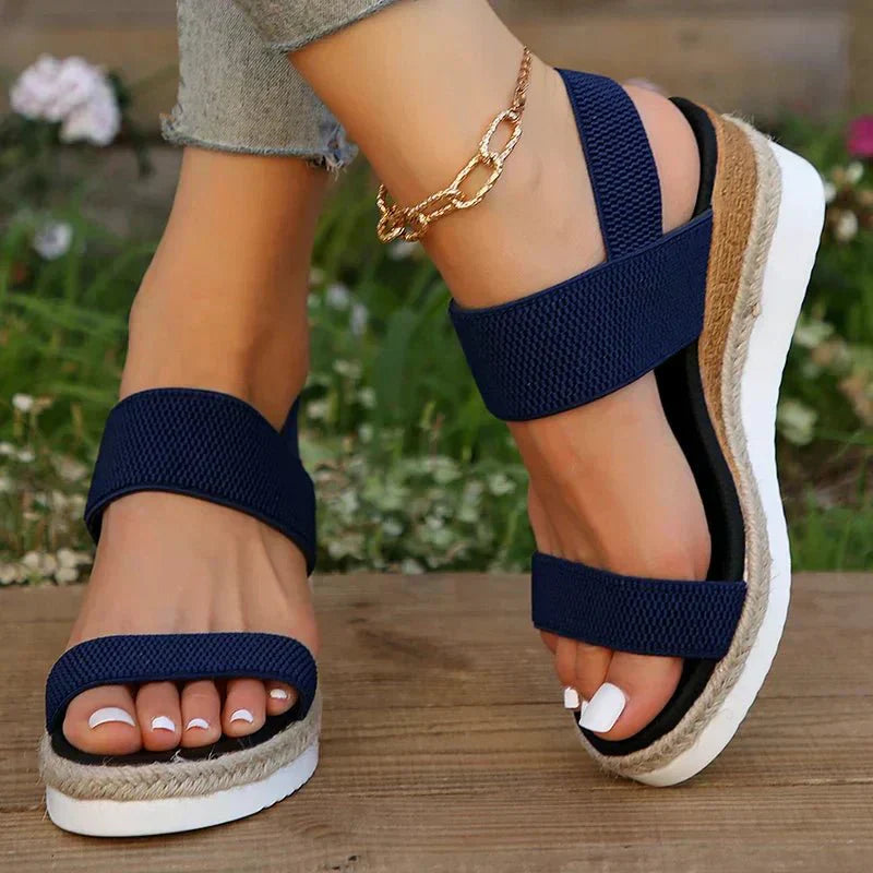 Women's Flat Platform Sandals Open Toe Slip On Sandals