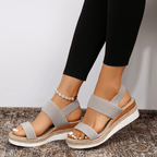 Women's Flat Platform Sandals Open Toe Slip On Sandals