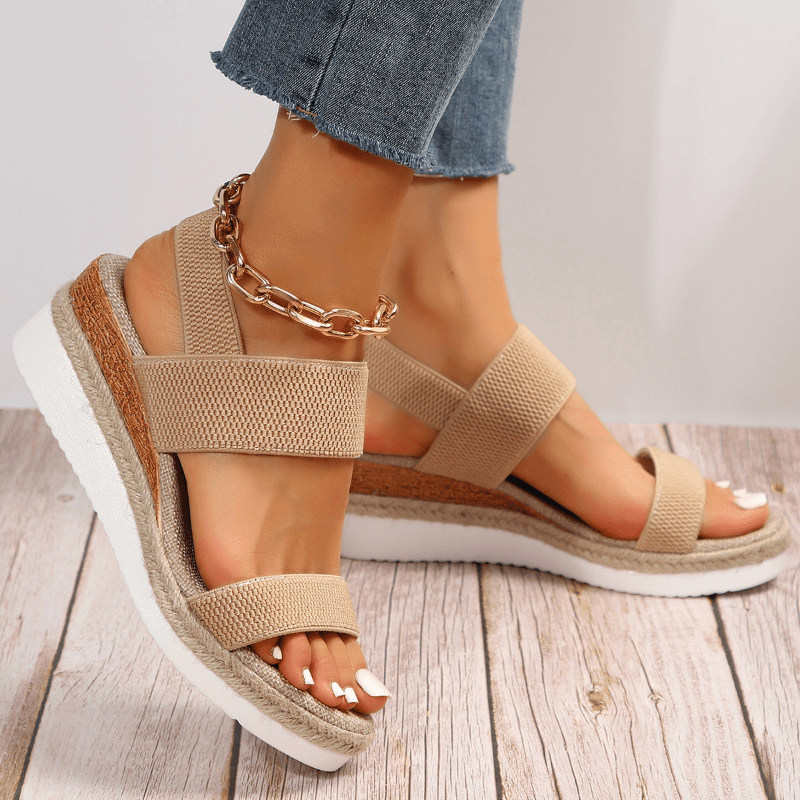 Women's Flat Platform Sandals Open Toe Slip On Sandals