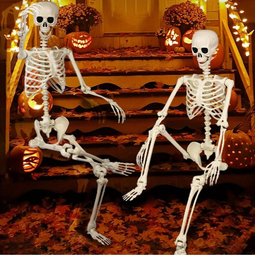 5.5ft Life Size Halloween Skeleton – Poseable Outdoor Garden Decoration