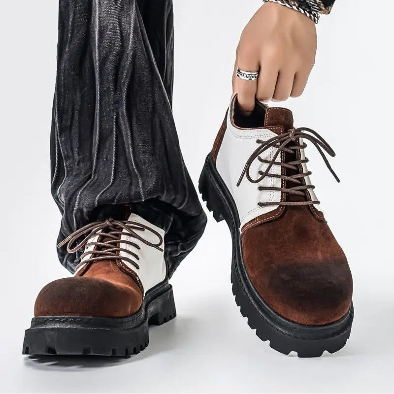 Men's Chunky Derby Shoes with Lace Up Fastening and Lug Sole