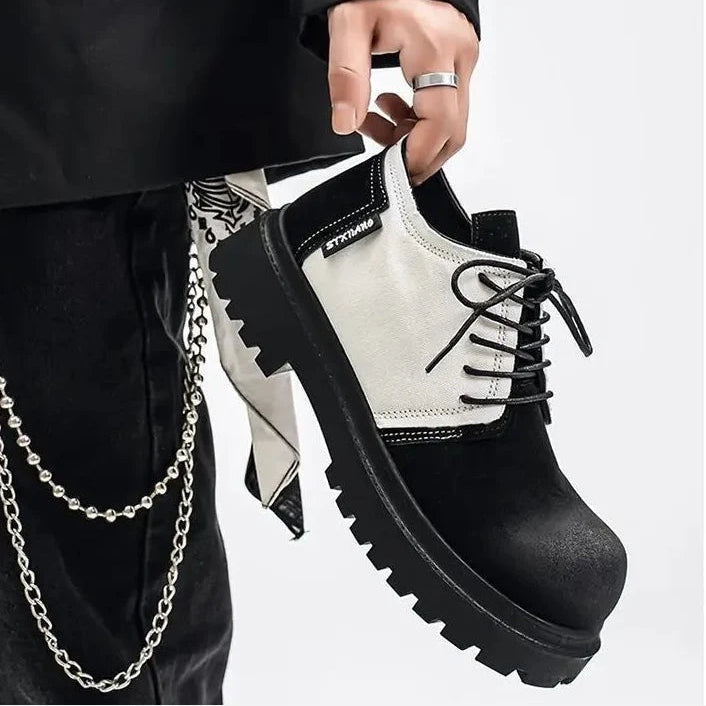 Men's Chunky Derby Shoes with Lace Up Fastening and Lug Sole