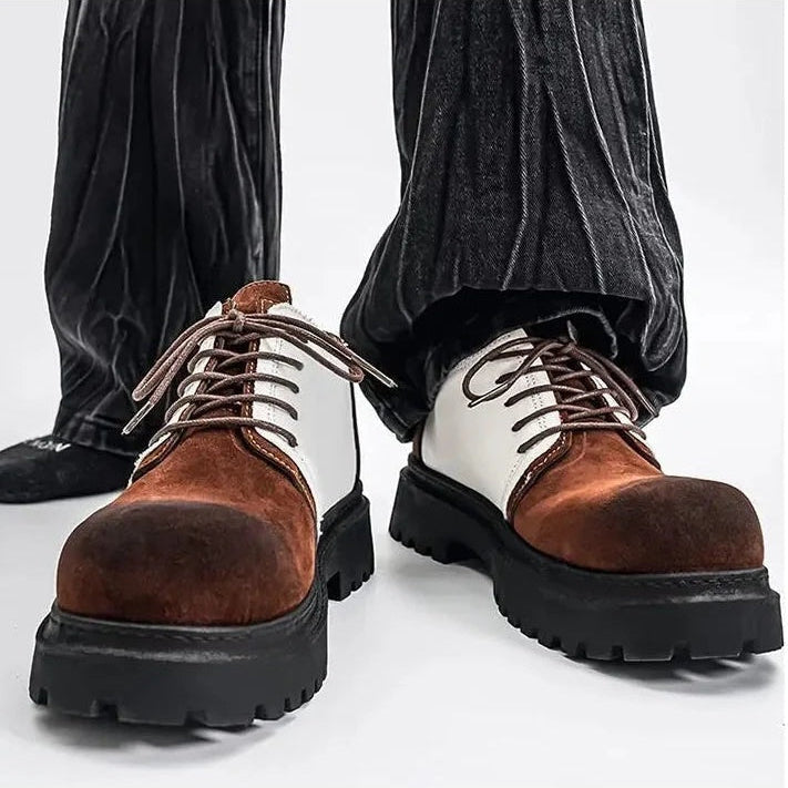 Men's Chunky Derby Shoes with Lace Up Fastening and Lug Sole