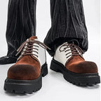 Men's Chunky Derby Shoes with Lace Up Fastening and Lug Sole