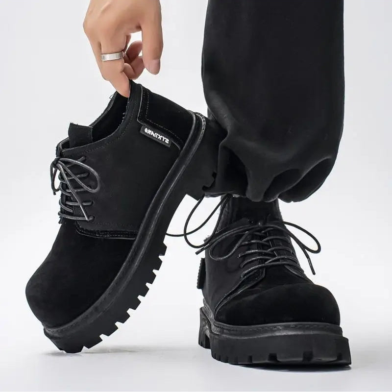 Men's Chunky Derby Shoes with Lace Up Fastening and Lug Sole