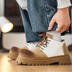 Men's Chunky Derby Shoes with Lace Up Fastening and Lug Sole
