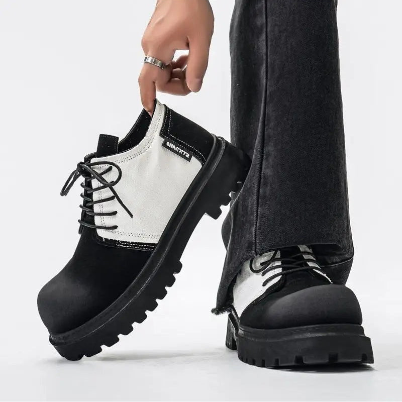 Men's Chunky Derby Shoes with Lace Up Fastening and Lug Sole
