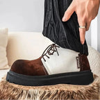 Men's Chunky Derby Shoes with Lace Up Fastening and Lug Sole