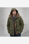 Men's Winter Parka Jacket – Hooded Fleece Lined Regular Fit