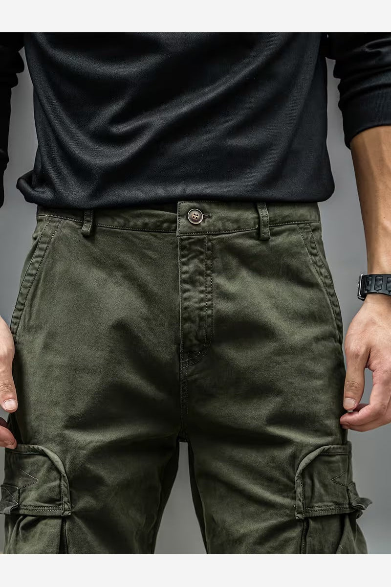 Men's Cotton Cargo Trousers – Relaxed Fit Straight Leg