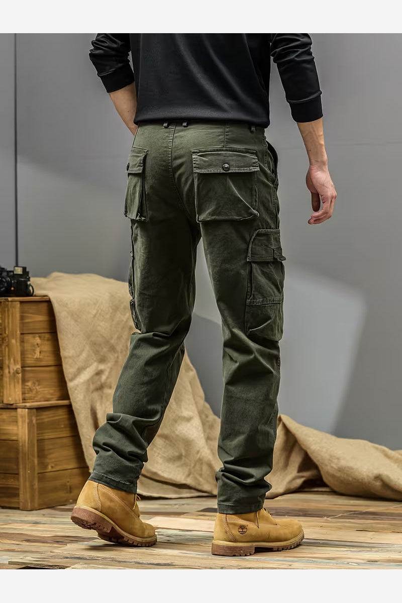 Men's Cotton Cargo Trousers – Relaxed Fit Straight Leg