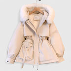 Women's Hooded Padded Winter Jacket – Faux Fur Trim Slim Fit