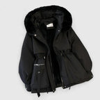 Women's Hooded Padded Winter Jacket – Faux Fur Trim Slim Fit