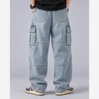 Men's Baggy Cargo Jeans – Wide Leg Heavyweight Denim