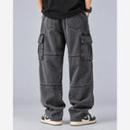 Men's Baggy Cargo Jeans – Wide Leg Heavyweight Denim