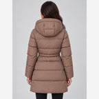Women's Longline Puffer Coat – Hooded Padded Winter Jacket