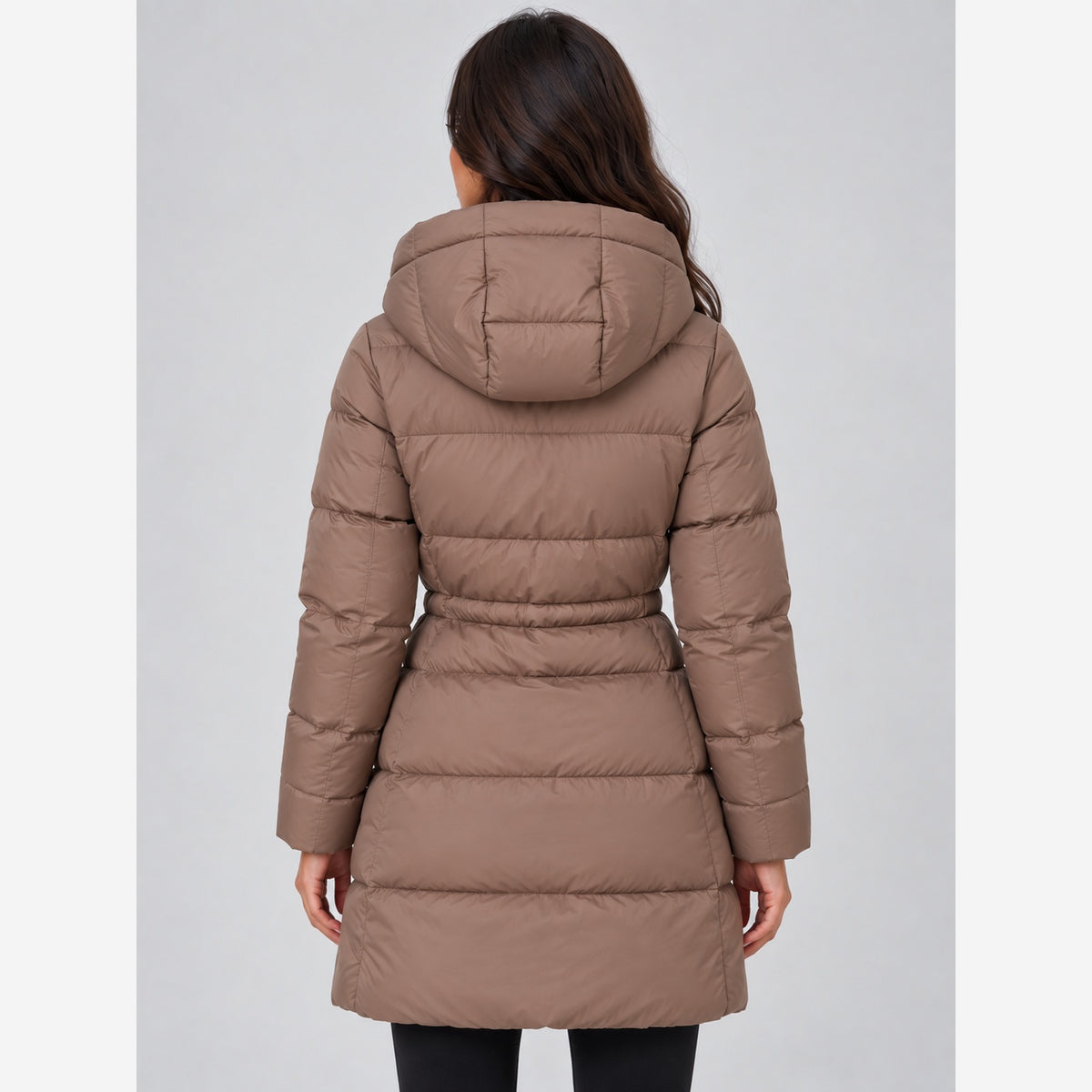 Women's Longline Puffer Coat – Hooded Padded Winter Jacket