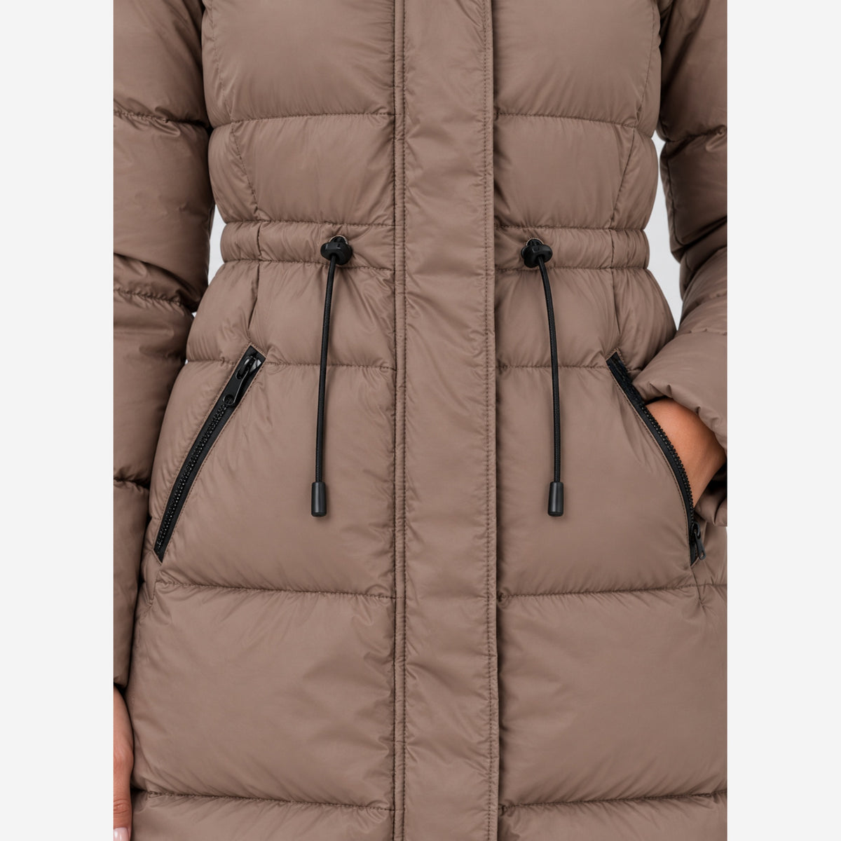Women's Longline Puffer Coat – Hooded Padded Winter Jacket