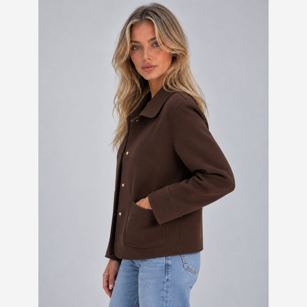 Women's Overshirt Jacket – Relaxed Fit Button Front