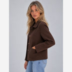 Women's Overshirt Jacket – Relaxed Fit Button Front