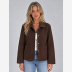Women's Overshirt Jacket – Relaxed Fit Button Front