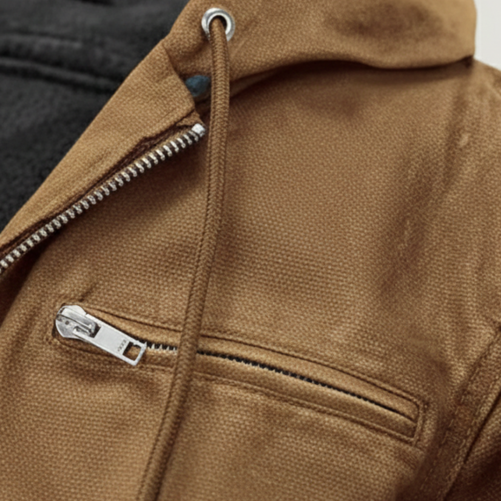 Men's Fleece-Lined Hooded Jacket – Full Zip Relaxed Fit