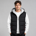 Men's Hooded Puffer Gilet – Padded Full Zip Regular Fit