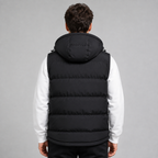 Men's Hooded Puffer Gilet – Padded Full Zip Regular Fit
