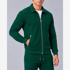 Men's Waffle Knit Tracksuit – Slim Fit Zip Jacket & Joggers