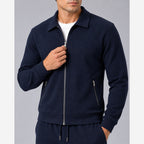 Men's Waffle Knit Tracksuit – Slim Fit Zip Jacket & Joggers